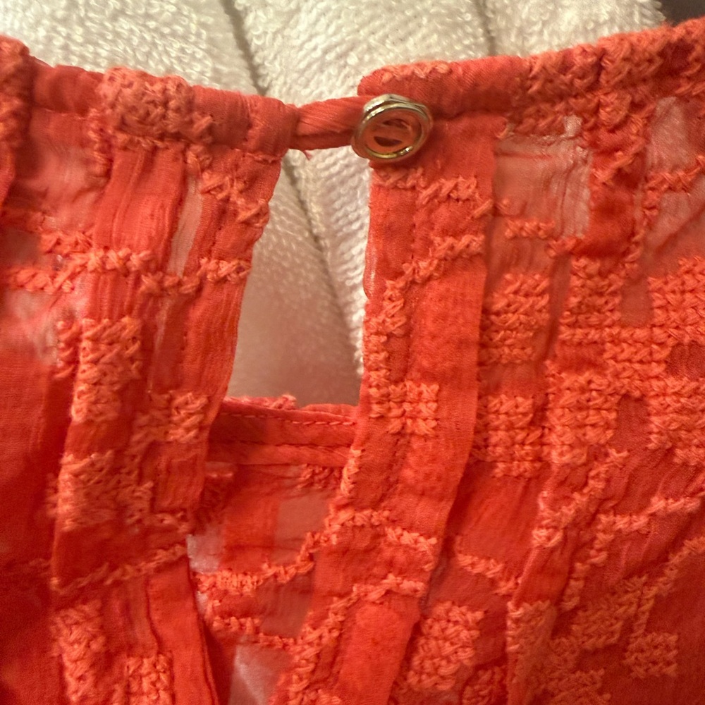 Chelsea28 Vibrant Coral Embroidery Blouse - Picture 6 of 6